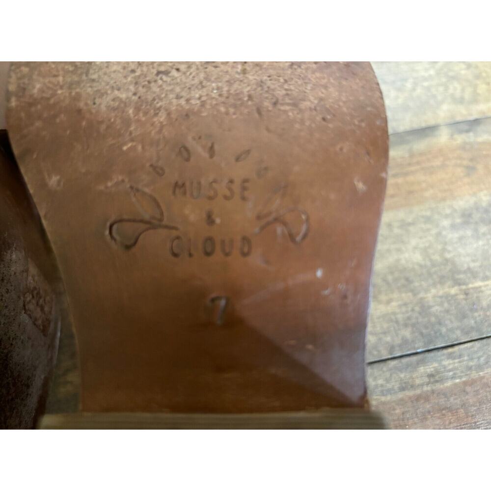 Musse & Cloud Coolise Women's Booties Brown 7 Laser Cut Embossed Leather - Picture 8 of 8